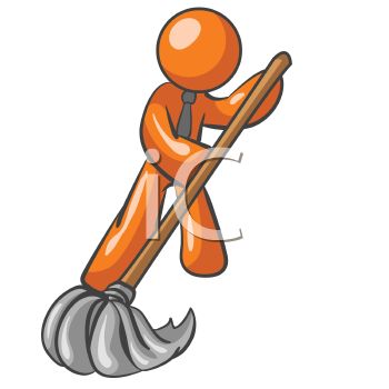 350x350 Orange Man Character Mascot Custodian