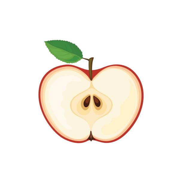 612x612 Apple Clipart Half Cut