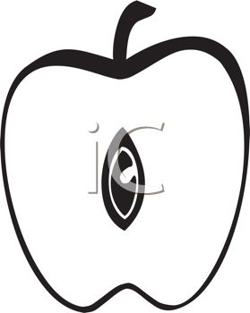279x350 Picture Of An Apple Cut In Half In A Vector Clip Art Illustration
