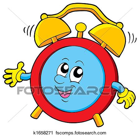 450x437 Clipart Of Cartoon Alarm Clock K1658271