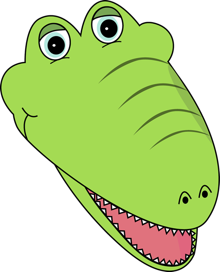 445x550 Right Facing Alligator Face Clip Art