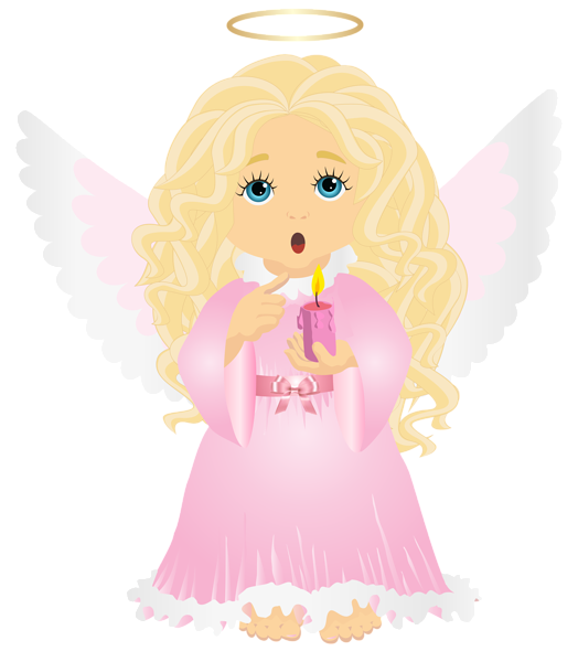 524x600 Cute Blonde Angel With Candle Transparent Png Clip Art Image