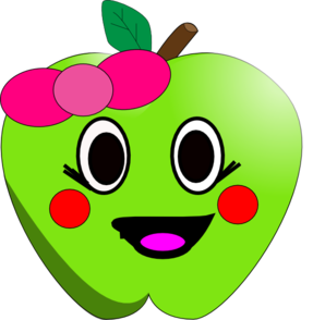 298x294 Happy Apple Clip Art