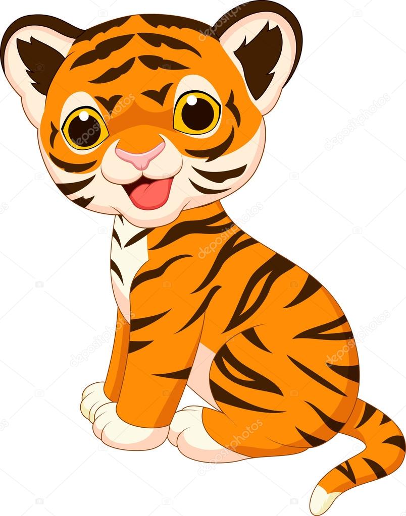 804x1023 Cute Baby Tiger Cartoon Stock Vector Tigatelu