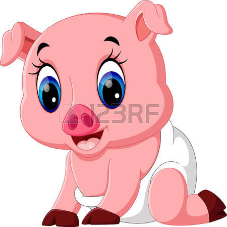 450x449 Illustration Of Cute Baby Pig Cartoon Royalty Free Cliparts