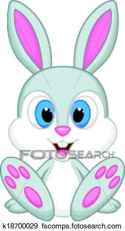 255x470 Clip Art Of Cute Baby Rabbit Cartoon K18700029
