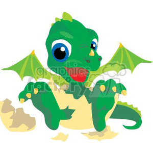 300x300 Royalty Free Baby Dragon Just Hatching 370076 Vector Clip Art
