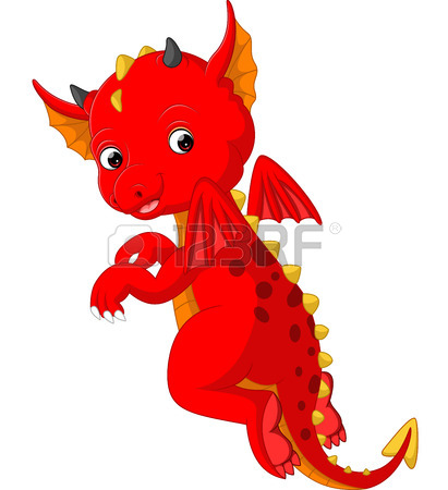 411x450 Cute Baby Dragon Cartoon Stock Photo, Picture And Royalty Free