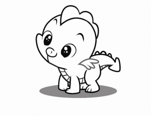 530x409 Cute Baby Dragons Coloring Pages