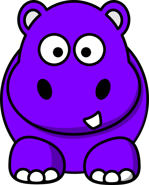 486x600 Dark Purple Baby Hippo Clipart