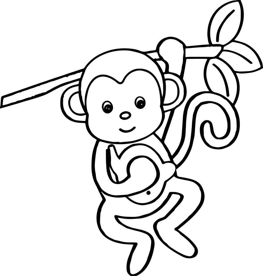 917x960 Get This Cute Baby Monkey Coloring Pages For Kids 76301 !