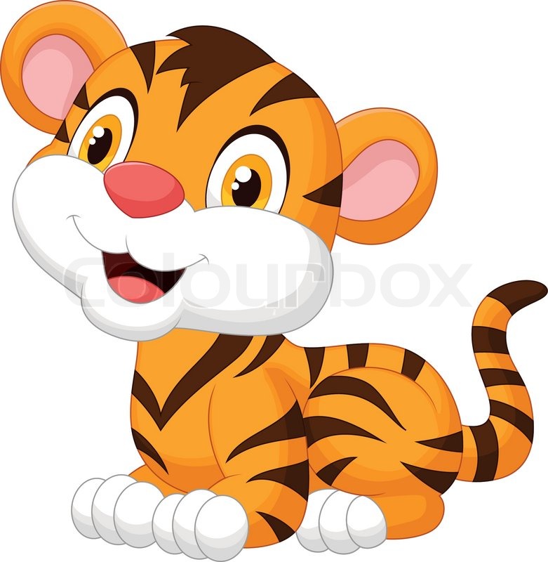 781x800 Vector Illustration Of Cute Baby Tiger Cartoon Stock Vector