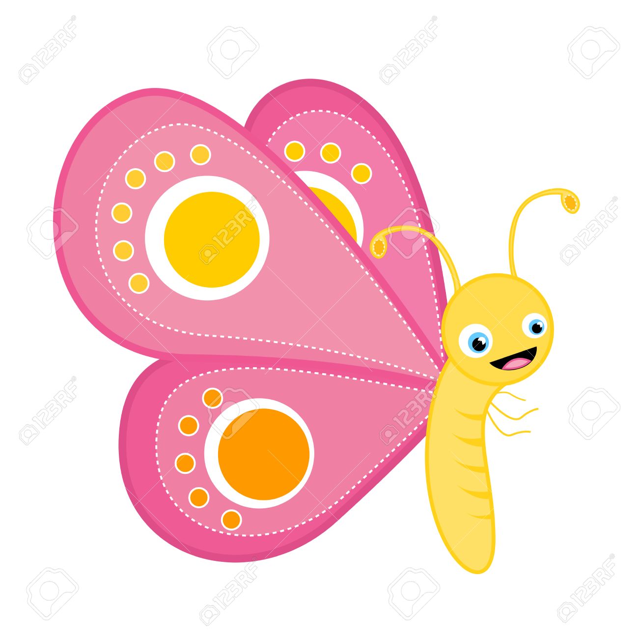 1299x1300 Cute Butterfly Clip Art Isolated On White Background Royalty Free