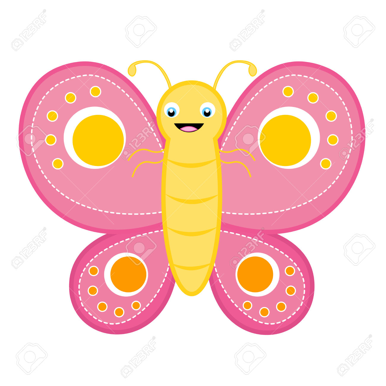 1299x1300 Insect Clipart Cute Pink Butterfly