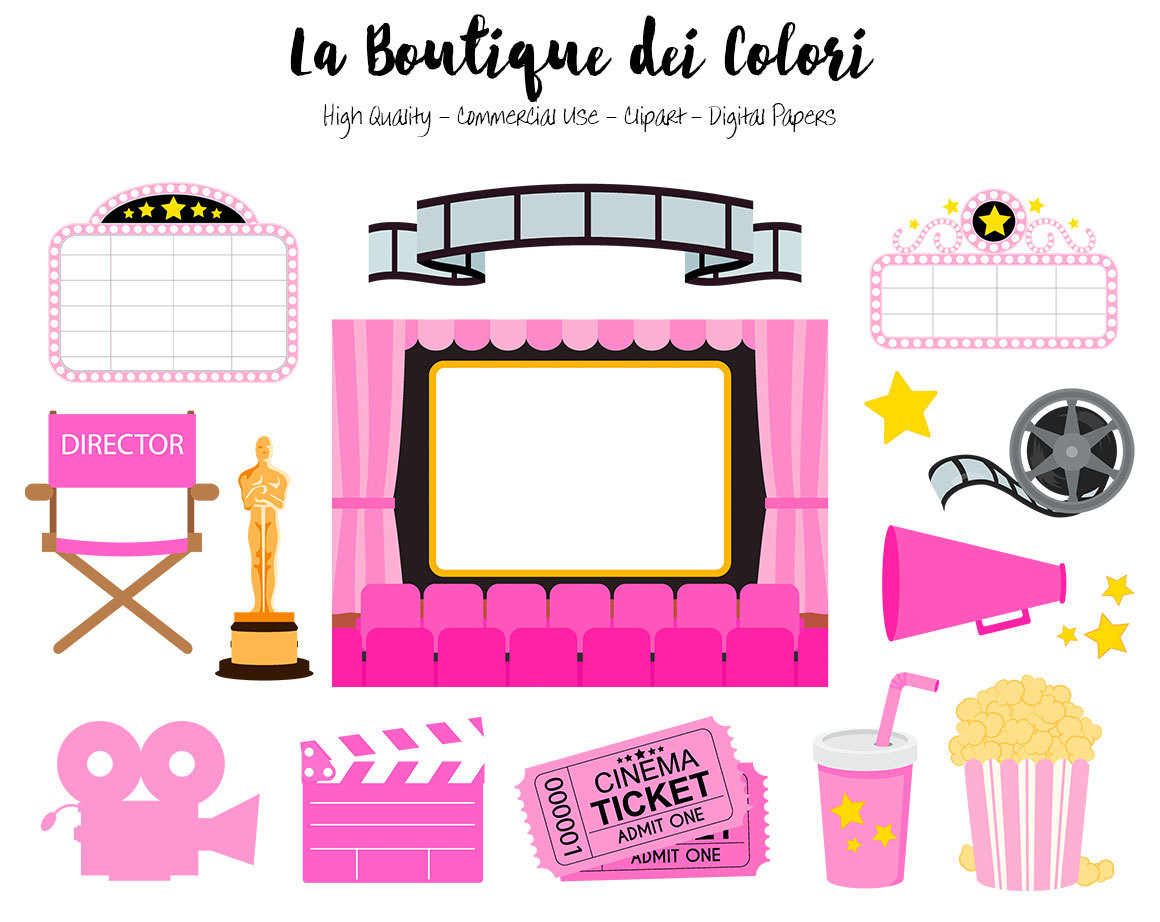 1160x922 Pink Movie Theater Clip Art Cute Vector Graphics Png Film