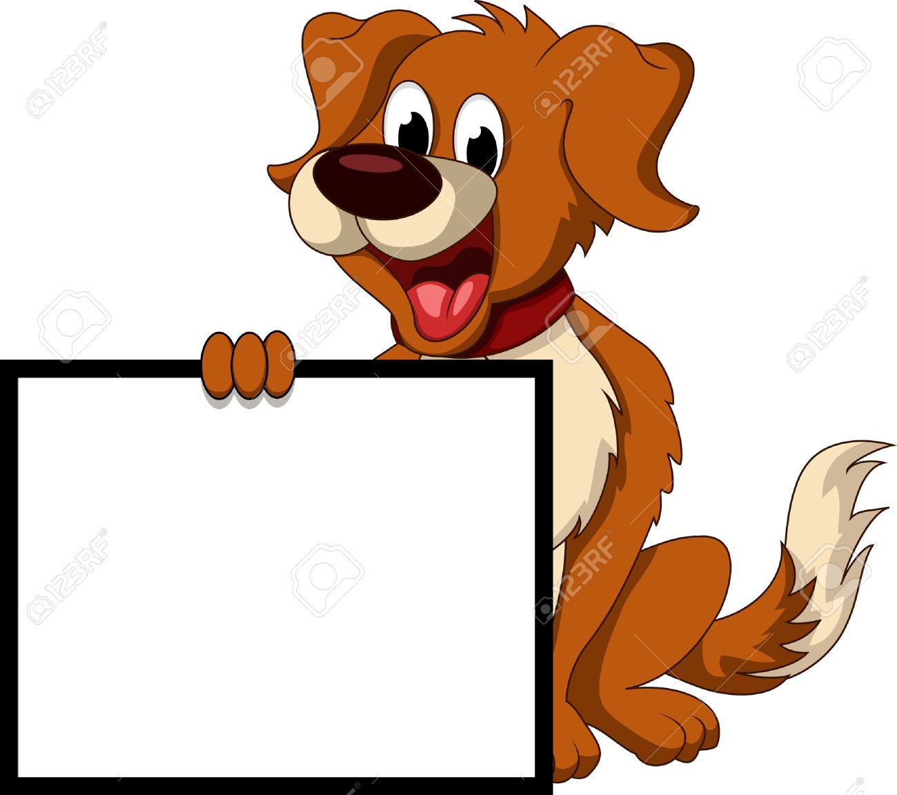 1300x1152 Cute Dog Cartoon Holding Blank Sign Royalty Free Cliparts, Vectors