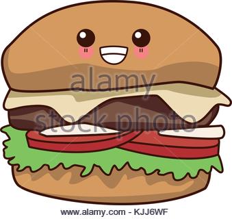 339x320 Kawaii Cute Hamburger Fast Food Stock Vector Art Amp Illustration