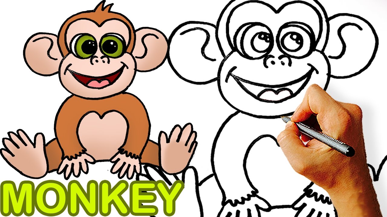1280x720 Very Easy! How To Draw Cute Cartoon Monkey. Art For Kids!