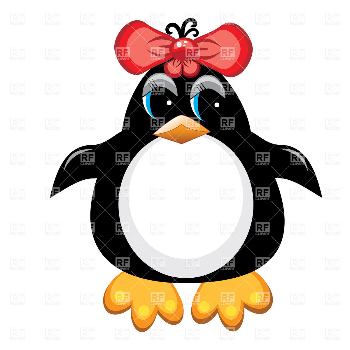 1200x1200 Cute Cartoon Penguins Royalty Free Vector Clip Art Image