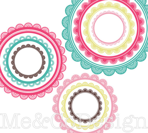 570x510 Circle Frames Clipart Fun Cute Clipart Scrapbooking Design