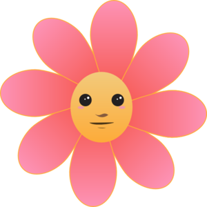 300x300 Cute Flower Face Clip Art