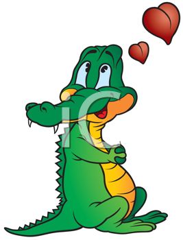 267x350 Picture Of An Alligator Thinking Of His Love In A Vector Clip Art