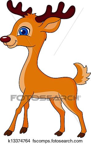 296x470 Clipart Of Cute Deer Cartoon K13374764