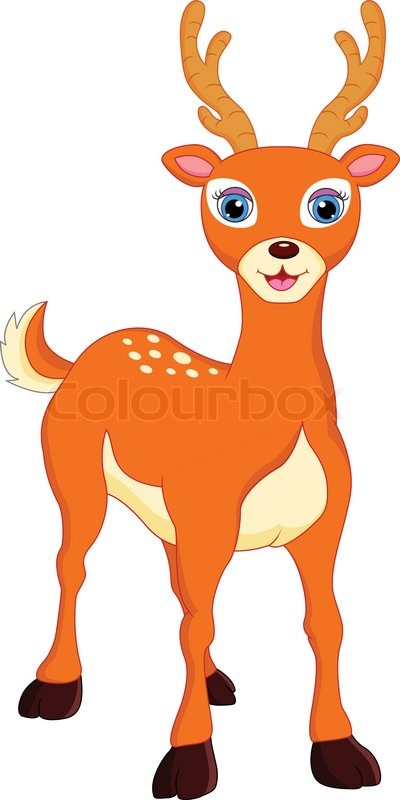 400x800 Cute Deer Cartoon Stock Vector Colourbox