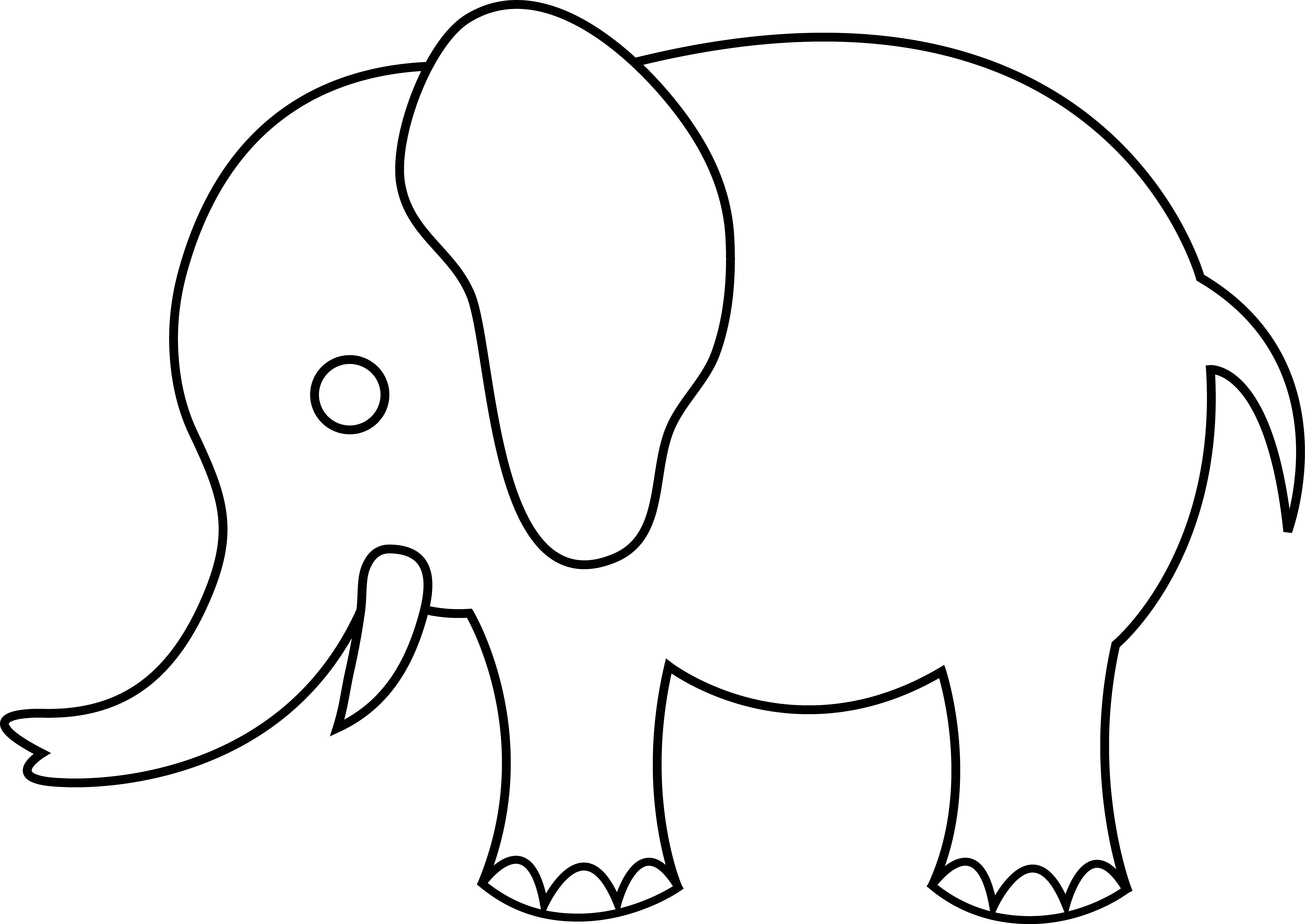 6135x4346 Cute Elephant Line Art
