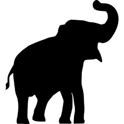 250x250 Elephant Silhouette Trunk Up Clipart