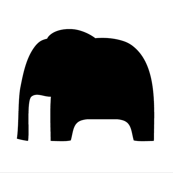 600x600 Simple Elephant Silhouette