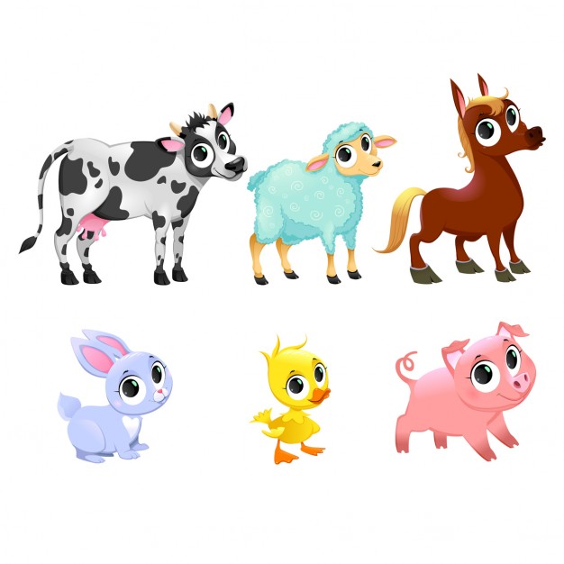 626x626 Cartoon Farm Animals Vector Free Download