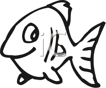 350x291 Black And White Cute Cartoon Fish