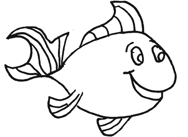 650x474 Fish Outline Coloring Page
