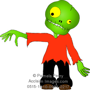 300x298 Clip Art Image Of A Cute Zombie Boy For Halloween