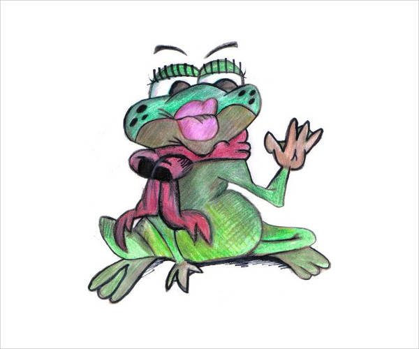 600x500 Frog Drawings