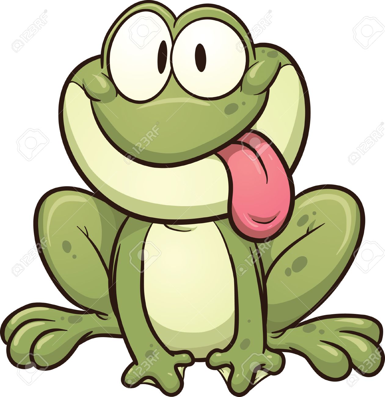 1261x1300 Cute Cartoon Frog Sticking Tongue Out Vector Clip Art Illustration
