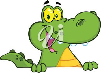 350x253 Picture Of Cute Cartoonlligator Smilingnd Holding Onto