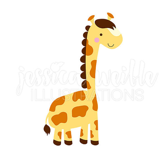 570x570 Lil Giraffe Cute Digital Clipart, Cute Giraffe Clip Art, Safari