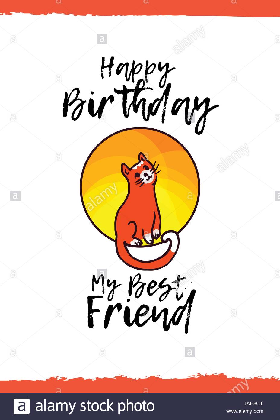 928x1390 Happy Birthday. My Best Friend. Greeting Card With A Cute Animal