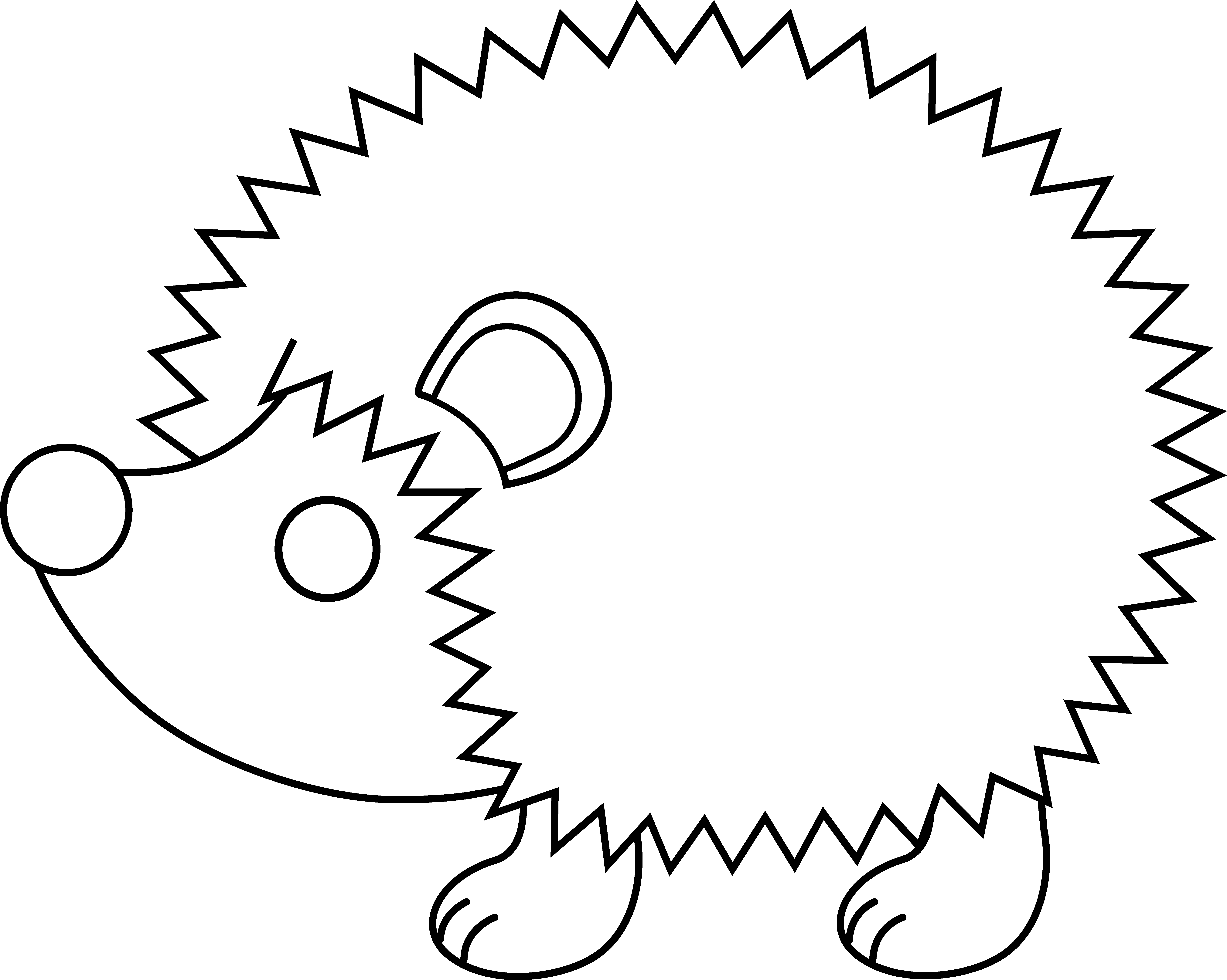 6495x5190 Cute Hedgehog Line Art