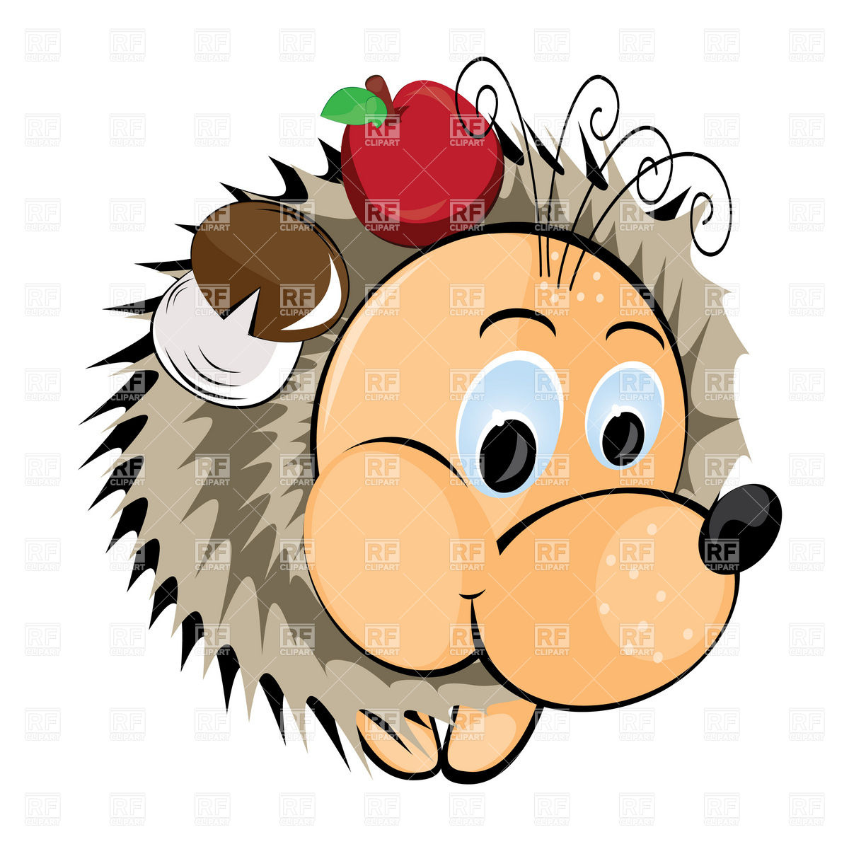 1200x1200 Funny Cute Cartoon Hedgehog Royalty Free Vector Clip Art Image