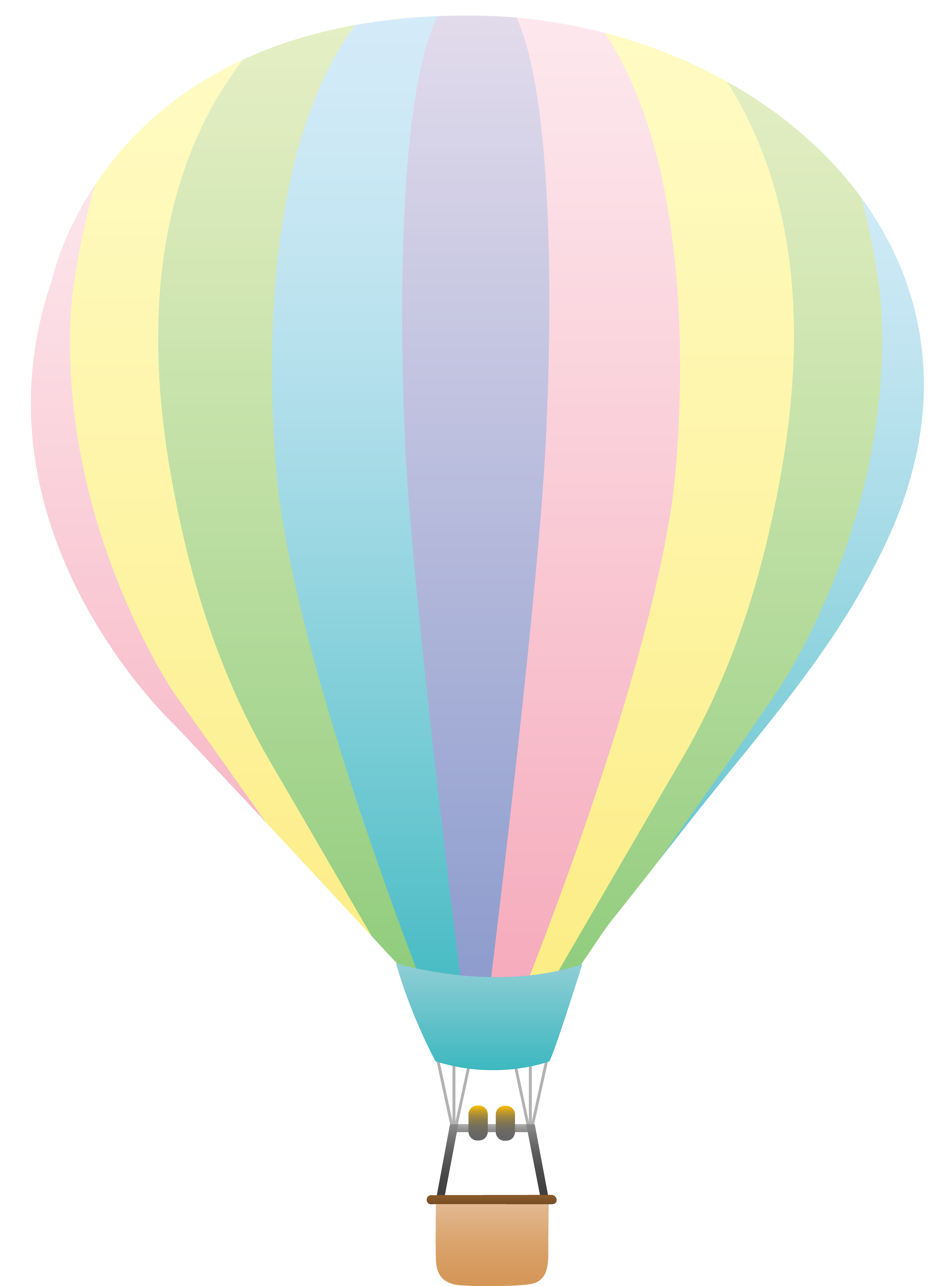 4114x5559 Pastel Rainbow Hot Air Balloon Clipart Panda
