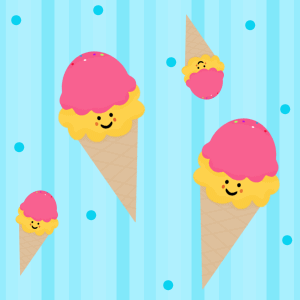 300x300 Cute Ice Cream Cone Background