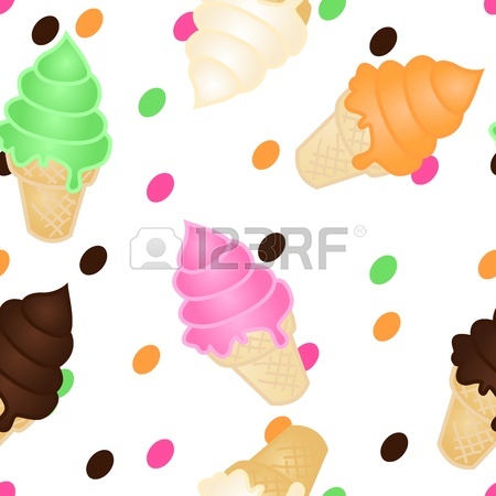450x450 Seamless Borders Or Wallpaper Made Of Various Ice Cream Cone