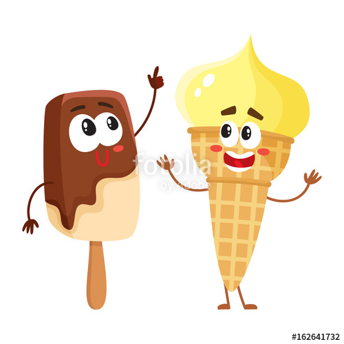 500x500 Two Funny Ice Cream Characters