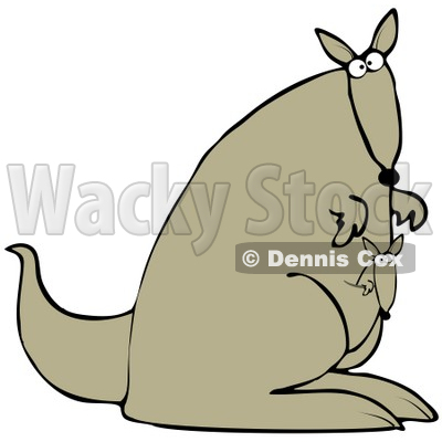 400x400 Illustration Of A Cute Joey Kangaroo Peeking Out Of Its Mother'S