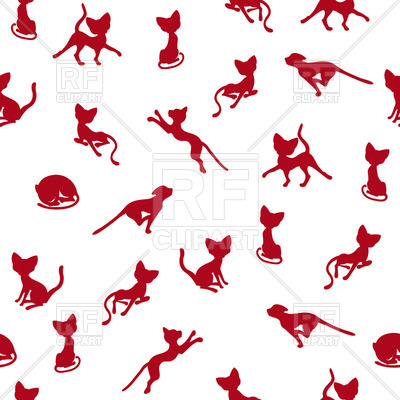 400x400 Cute Kitten Silhouettes