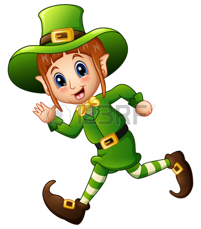 395x450 Cartoon Leprechaun With A Pot Of Gold Coins Stock Photo, Picture