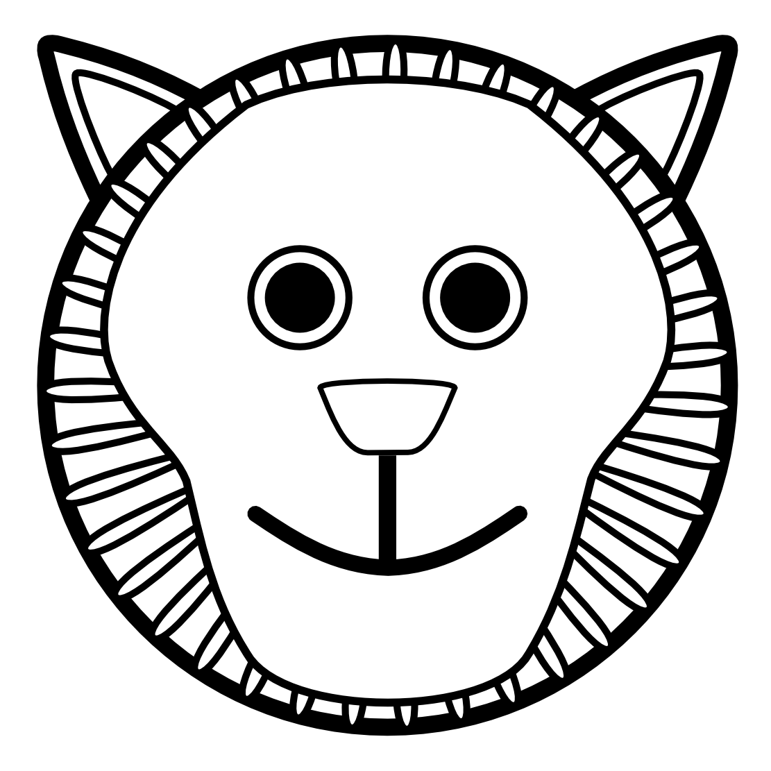 1111x1111 Free Lion Clipart Black And White Image